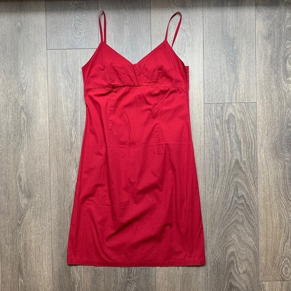 H&M Hennes Women's Mini Dress Sleeveless Straight Fit Y2k 2000's 90s Red Size 8 - Picture 2 of 15